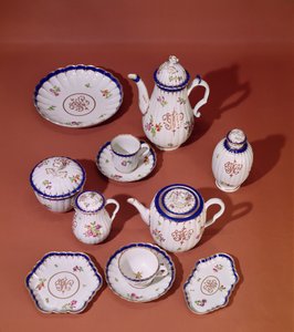 Deel van een Worcester gemonogrammeerde theeset, c.1775